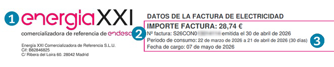 Factura PVPC abril 2026 - datos del cliente
